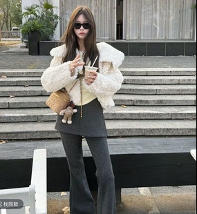 宽松显瘦百搭毛毛上衣潮 韩版 泡菜订制羊羔毛短外套女2025冬季 新款