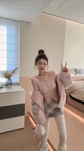 宽松休闲圆领套头毛衣女温柔风针织衫 韩版 新款 韩国东大门2025冬季