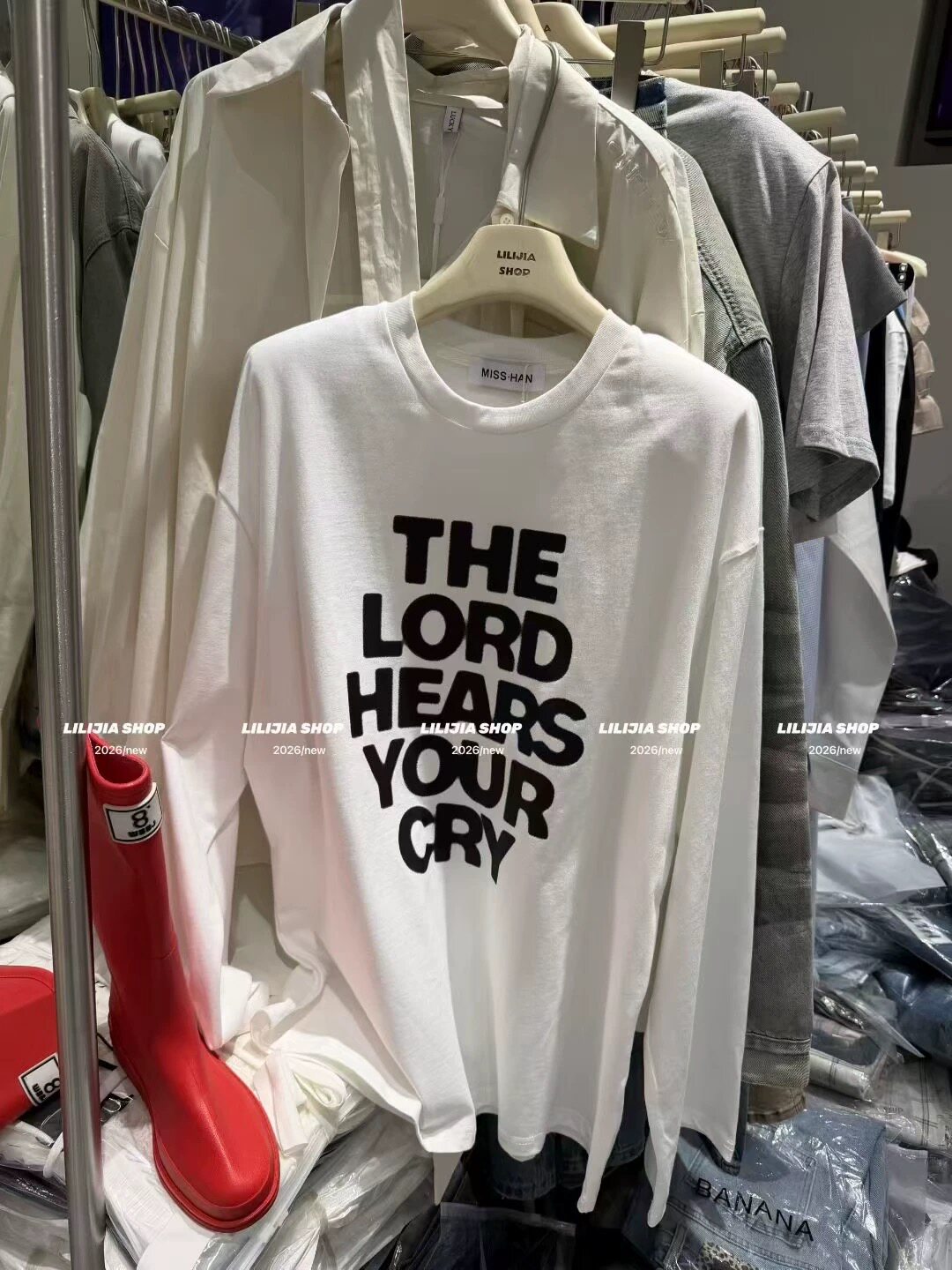 韩国东大门2026春季新款韩版宽松百搭休闲字母印花长袖T恤上衣潮