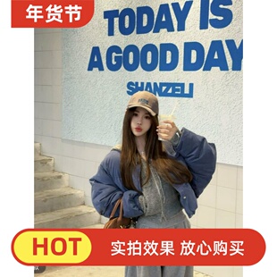 五折福利。        新款韩版宽松休闲连帽羽绒服外套女短款上衣潮