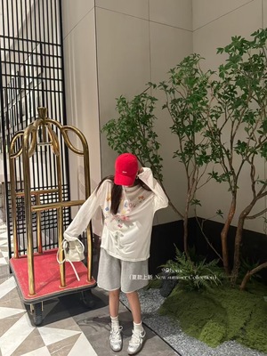 2025新款爆款kitty猫长袖T恤女夏宽松显瘦防晒上衣百搭休闲打底衫