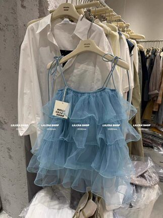 正品实拍2026夏季新款韩版时尚百搭宽松显瘦设计感荷叶边吊带背心
