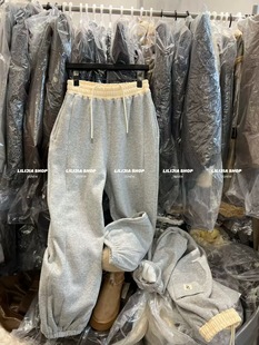 宽松百搭洋气松紧腰抽绳洋气宽松休闲运动裤 韩版 女潮 新款 2025冬季