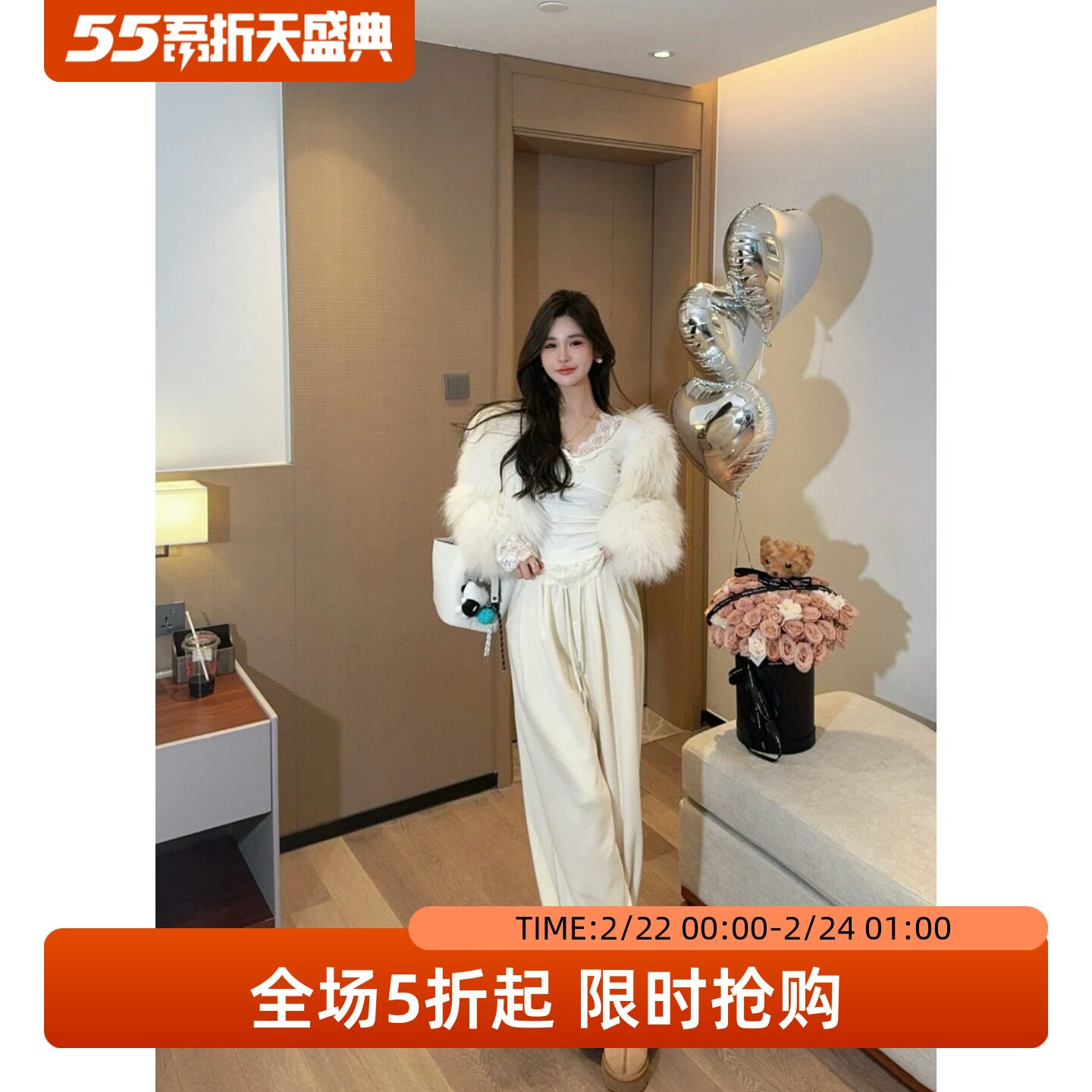 五折福利。      真毛狐狸毛皮草女简约时尚双面编制毛毛短外套潮
