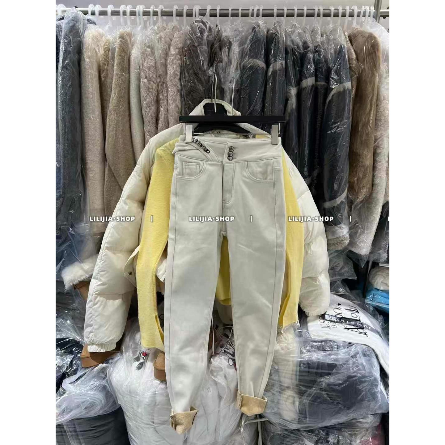 五折福利。  显瘦百搭小脚牛仔裤女韩版修身加绒加厚铅笔裤长裤子