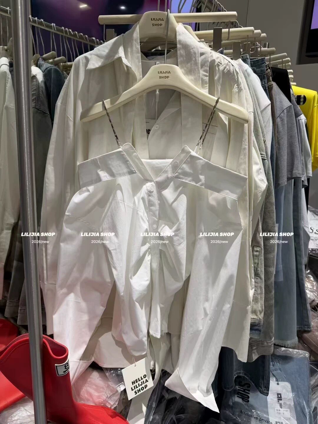 2026春季新款韩版百搭宽松翻领洋气长袖衬衫上衣简约百搭白色上衣