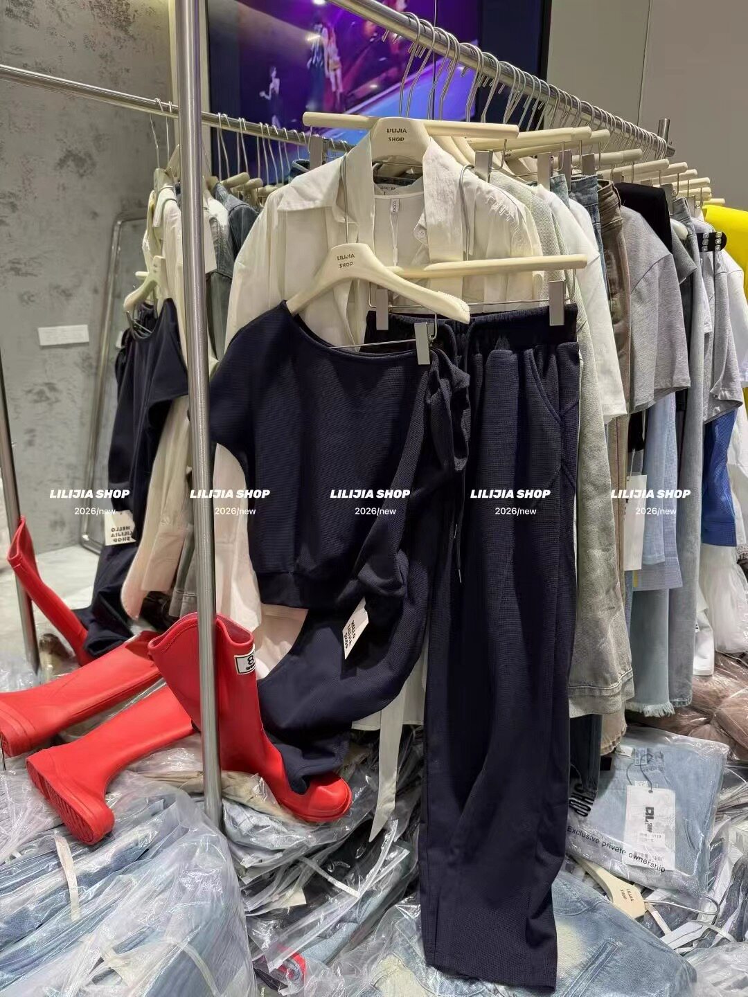 正品2026春夏季新款韩版宽松百搭休闲卫衣女时尚阔腿裤时尚套装潮