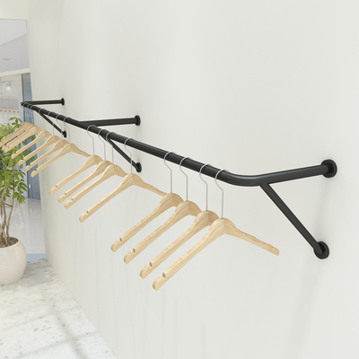 简约现代服装店上墙壁挂展示架黑色挂衣架网红新款货架墙上陈列架
