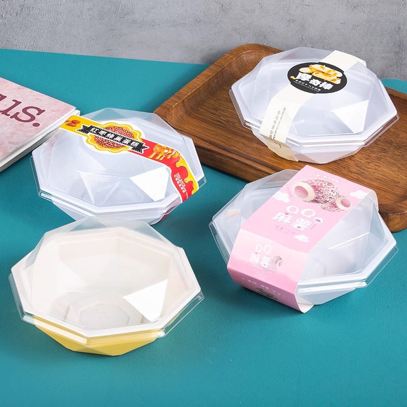 八边形麻薯迷你马芬蛋糕鸡蛋仔加厚圆形曲奇饼干小蛋糕包装盒