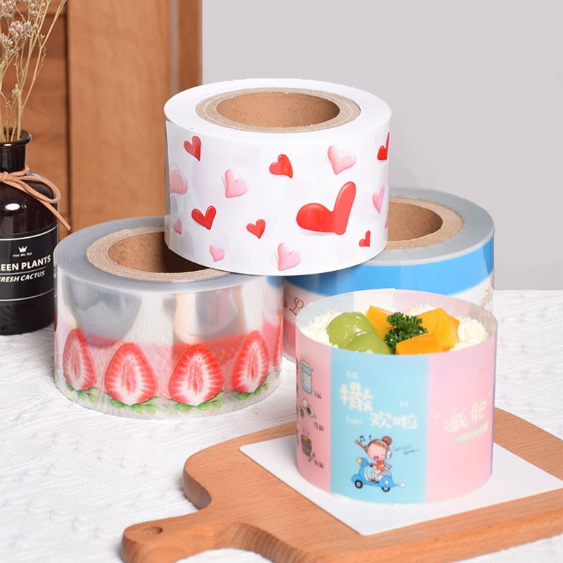 2025年圣诞节新款儿童生日卡通慕斯蛋糕透明硬围边塑料加厚硬围边