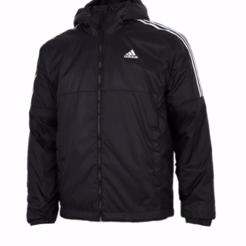 adidas 保暖运动连帽夹克棉服 冬季 男款 黑色 KF6755