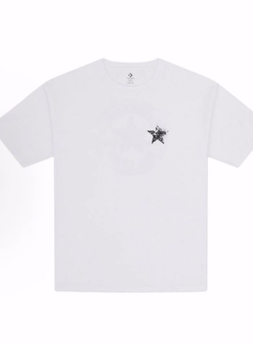 Converse SS25 品牌Logo字母圆领短袖T恤 男女同款 白色