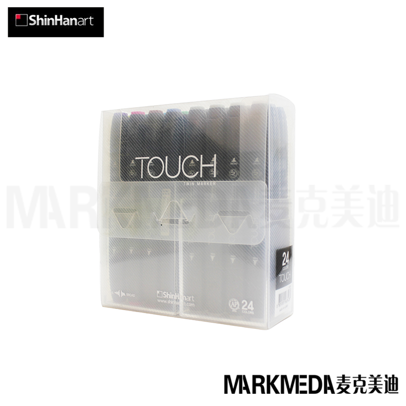 韩国原装进口新韩马克笔shinhan Touch 马克笔24~60色套装 黑色杆