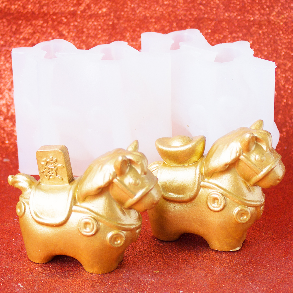 国风浮雕马头牌中式新年模具