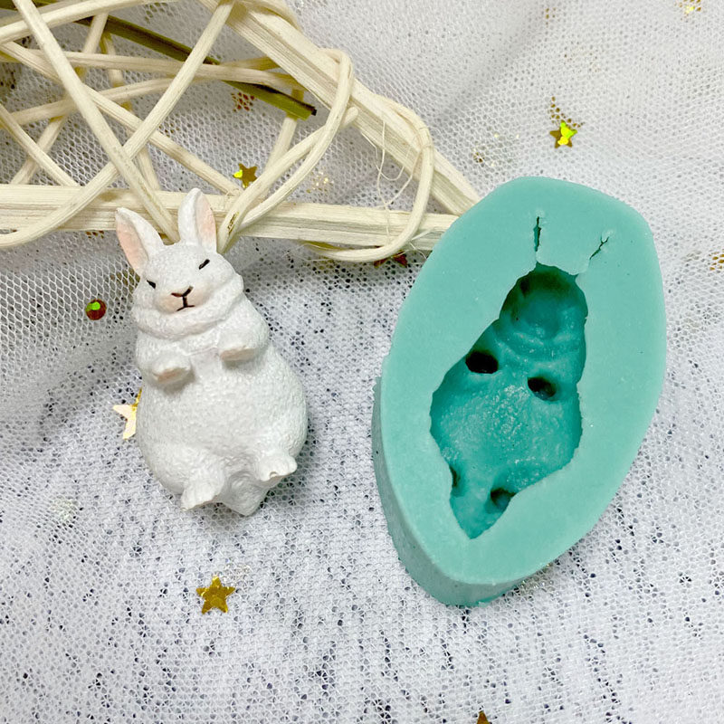 复活节迷你小兔子动物软糖硅胶翻糖蛋糕模具巧克力创意烘焙工具