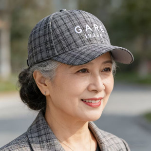 美式 复古格纹棒球帽女运动少女休闲百搭学院鸭舌帽男