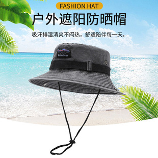美式 复古西部牛仔女士水洗大檐盆帽夏天遮阳防晒