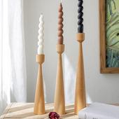 实木烛台朋友送礼品北欧简约浪漫摆件道具民宿氛围蜡烛插餐桌装 饰
