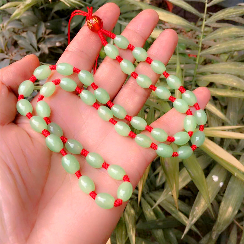 青绿色手工挂件绳玉石吊坠配绳
