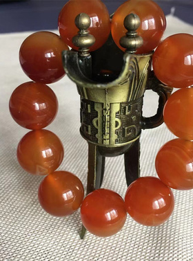 大号玛瑙佛珠玉石手串天然手链