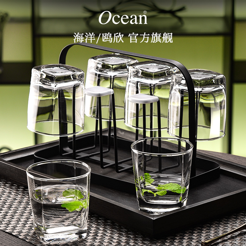 Ocean鸥欣玻璃家用透明水杯套装