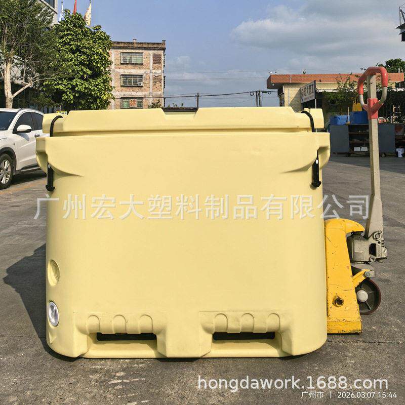 海鲜箱加工转运保温箱大型塑料滚塑PU发泡桶滚塑一体工艺冷藏箱