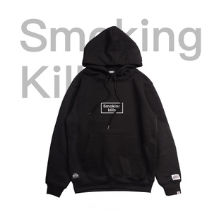 FDSK吸烟有害smoking kills英文字体创意潮流情侣抓绒卫衣男