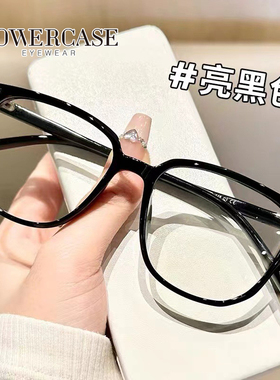 LOWERCASE小红书同款黑框大框眼镜女时尚显白防蓝光近视镜素颜潮