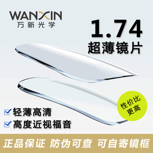 万新1.74超薄高度近视眼镜片