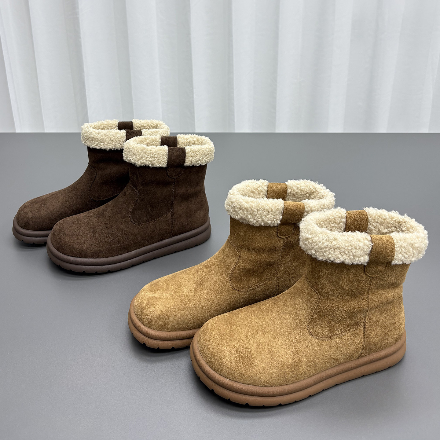 羊猄绒羊毛雪地靴女2025冬季新款圆头厚底加厚保暖防滑休闲棉靴潮,女鞋,时尚雪地靴,淘宝优惠券,粉丝福利购,淘宝优惠卷