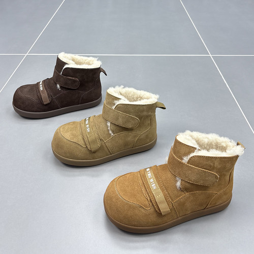 速利玛真皮羊毛雪地靴女2025冬季