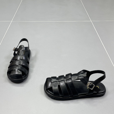 真皮罗马凉鞋女2024夏季新款