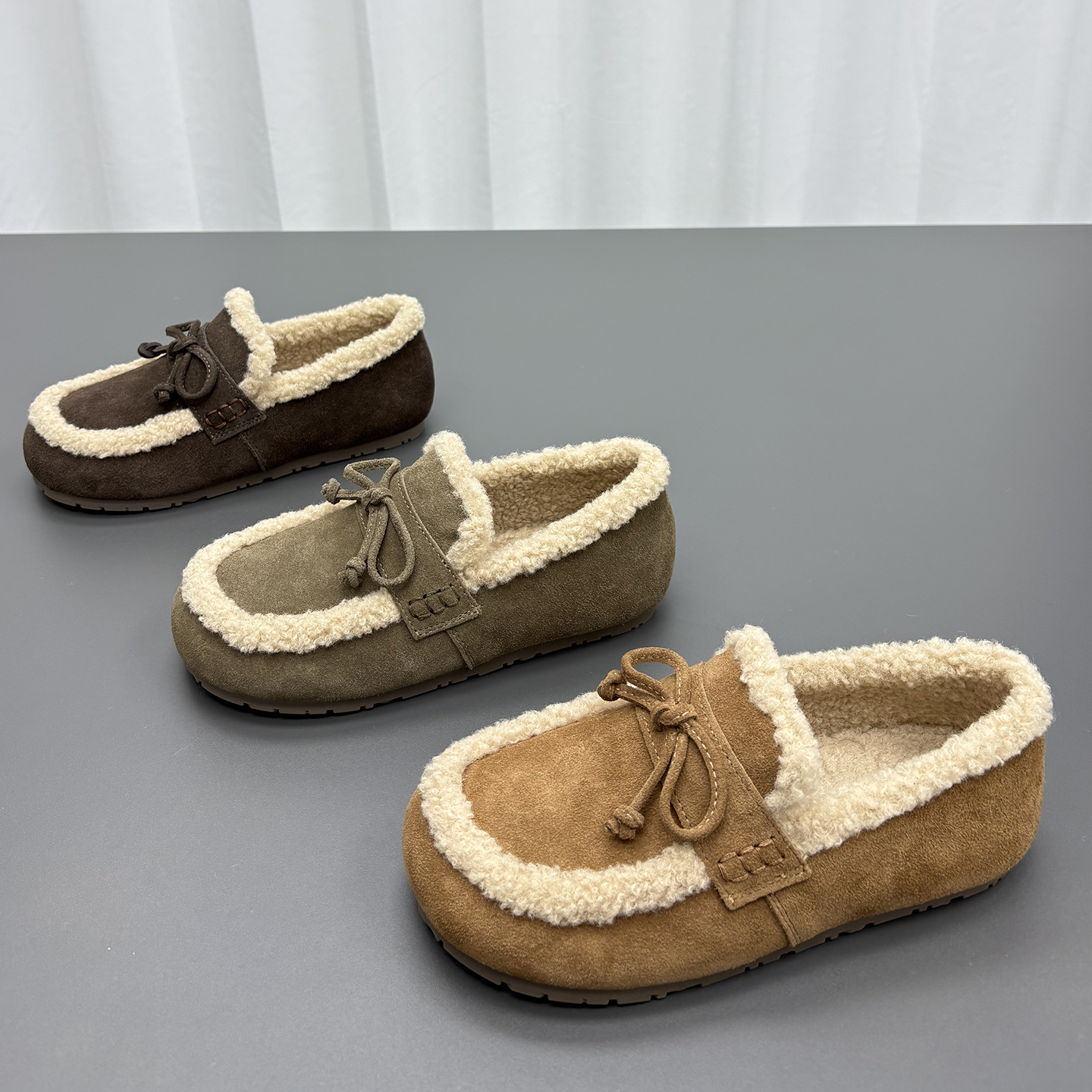 真皮羊毛加绒勃肯鞋女2025冬新款