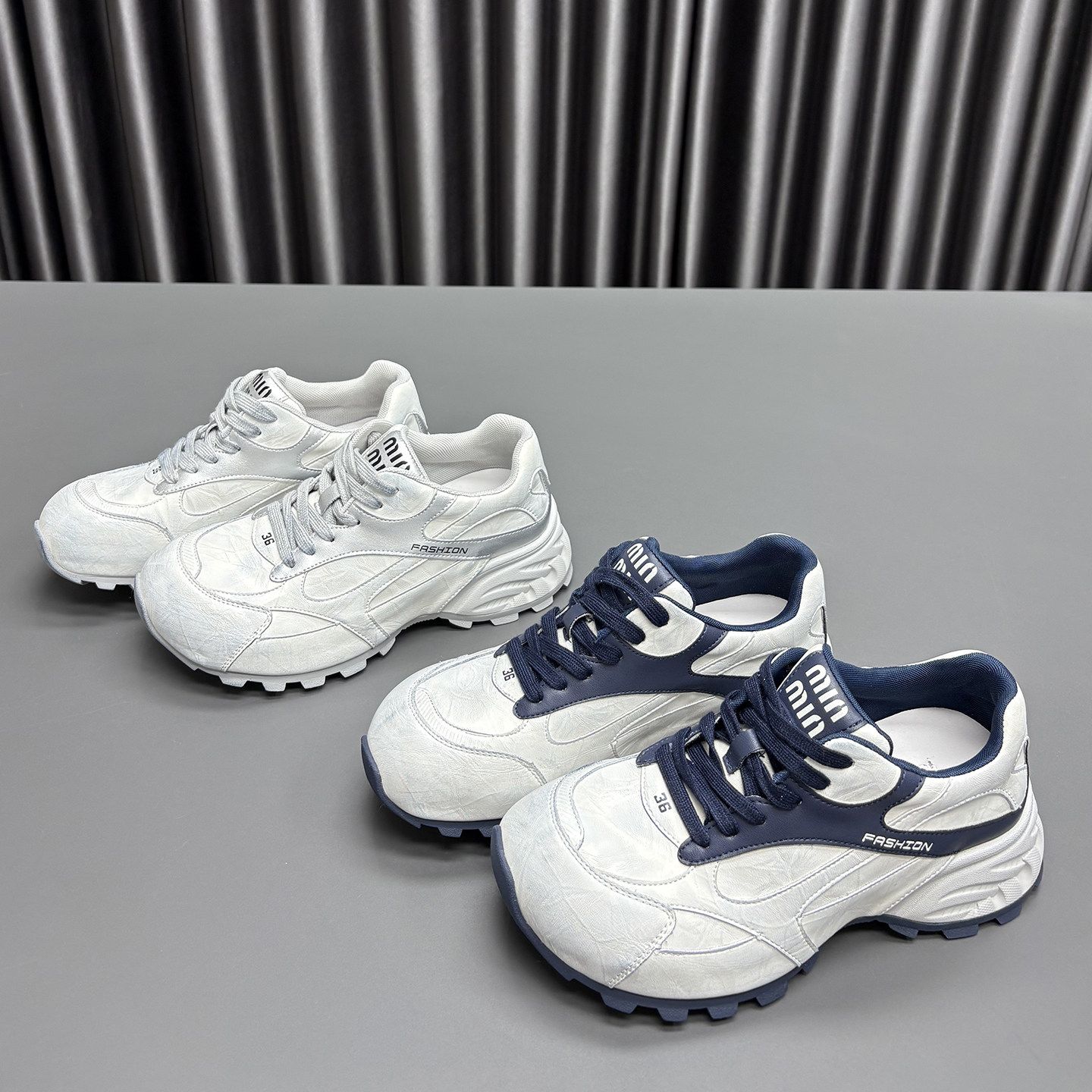 真皮老爹鞋女2025秋季新款圆头厚底系带休闲防滑牛皮慢跑运动鞋潮