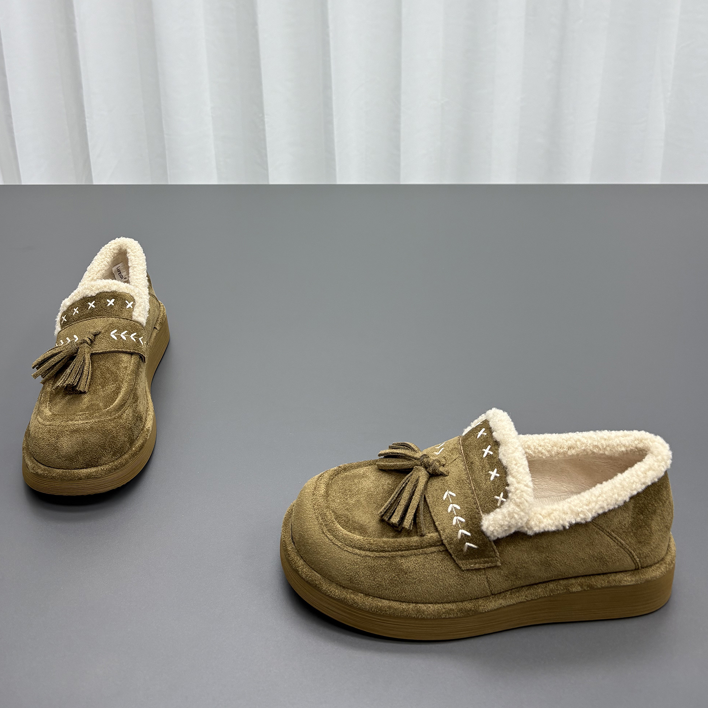 羊猄绒羊毛加绒勃肯鞋女2025冬季