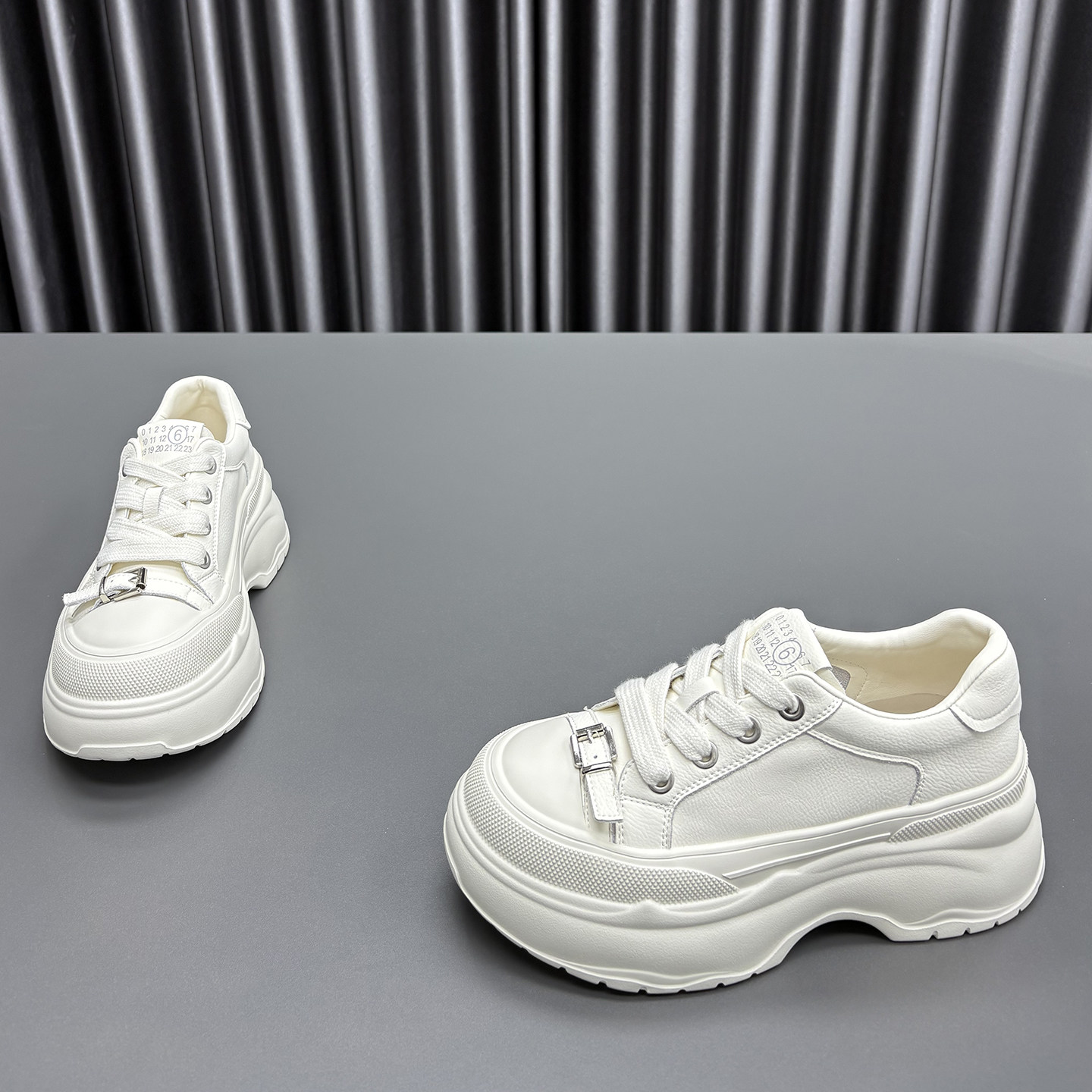 真皮休闲小白鞋女2026春季新款系带圆头厚底时尚百搭牛皮运动板鞋,女鞋,休闲板鞋,淘宝优惠券,粉丝福利购,淘宝优惠卷