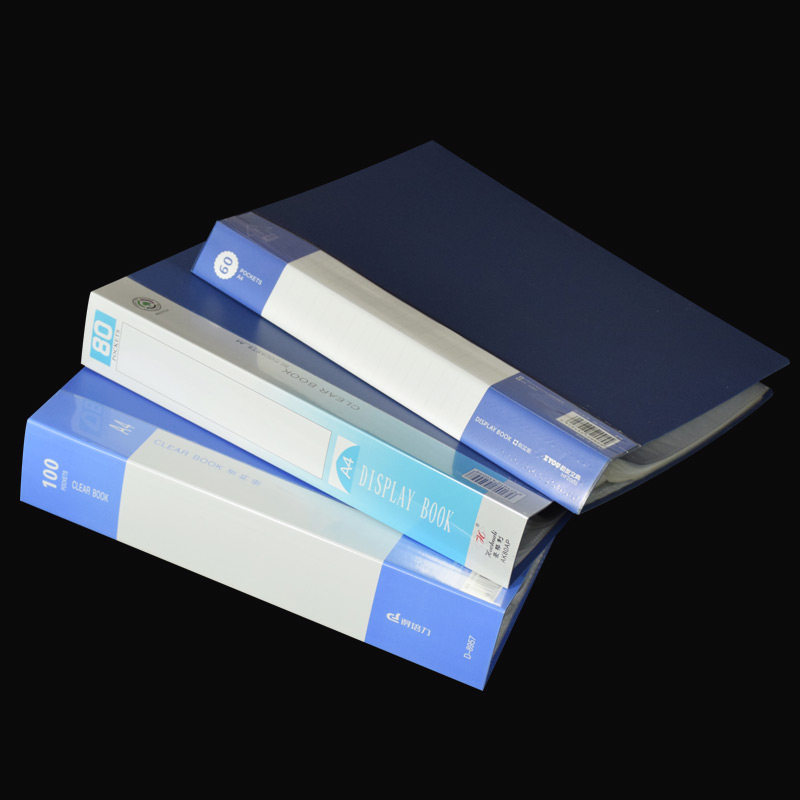 정보 책 A4 폴더 투명 삽입 가방 테스트 종이 클립 플라스틱 20|30|40|60|80|100 페이지 정보 책