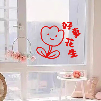 2027新款羊年窗贴玻璃门贴画节日过年新年家用布置装饰品窗花贴纸