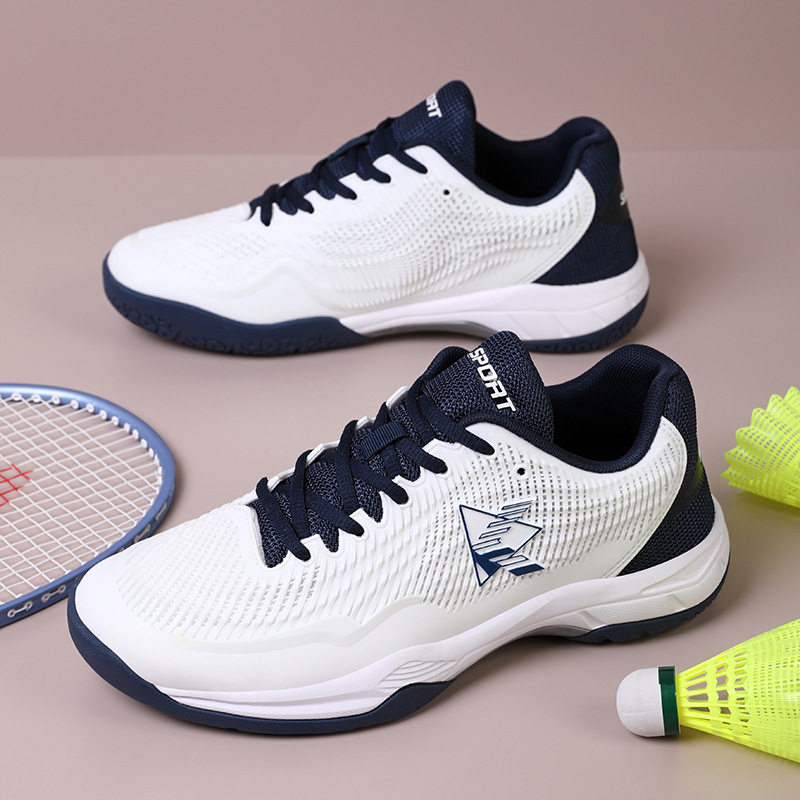 跨境大码情侣款运动鞋轻便透气网面羽毛球鞋MD大底户外运动网球鞋