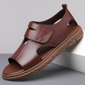 休闲镂空透气罗马洞洞鞋 凉鞋 男代发 沙滩鞋 男士 男真皮2026夏季 新款