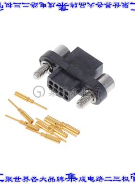 MHDAS2M008GE01 矩形连接器8POS接头2排1.27mm公引脚黑色压接镀金