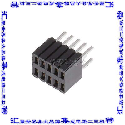 SLM-105-01-L-D 针座连接器10POS插座2排1.27mm叉状通孔直针镀金