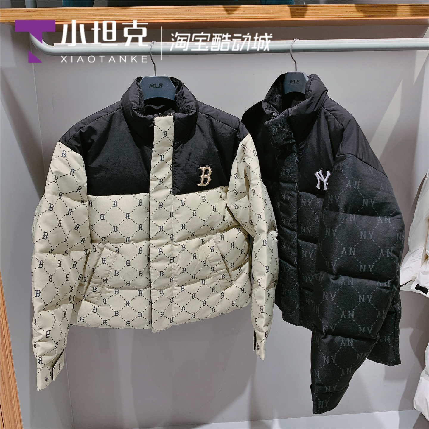 MLB冬季新款男女老花满标羽绒服