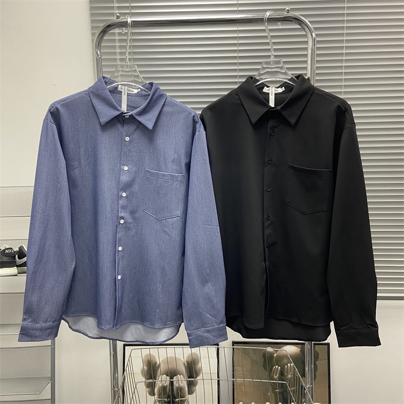 春季复古时尚长袖衬衫男潮牌宽松简约cleafit情侣休闲衬衣外套男