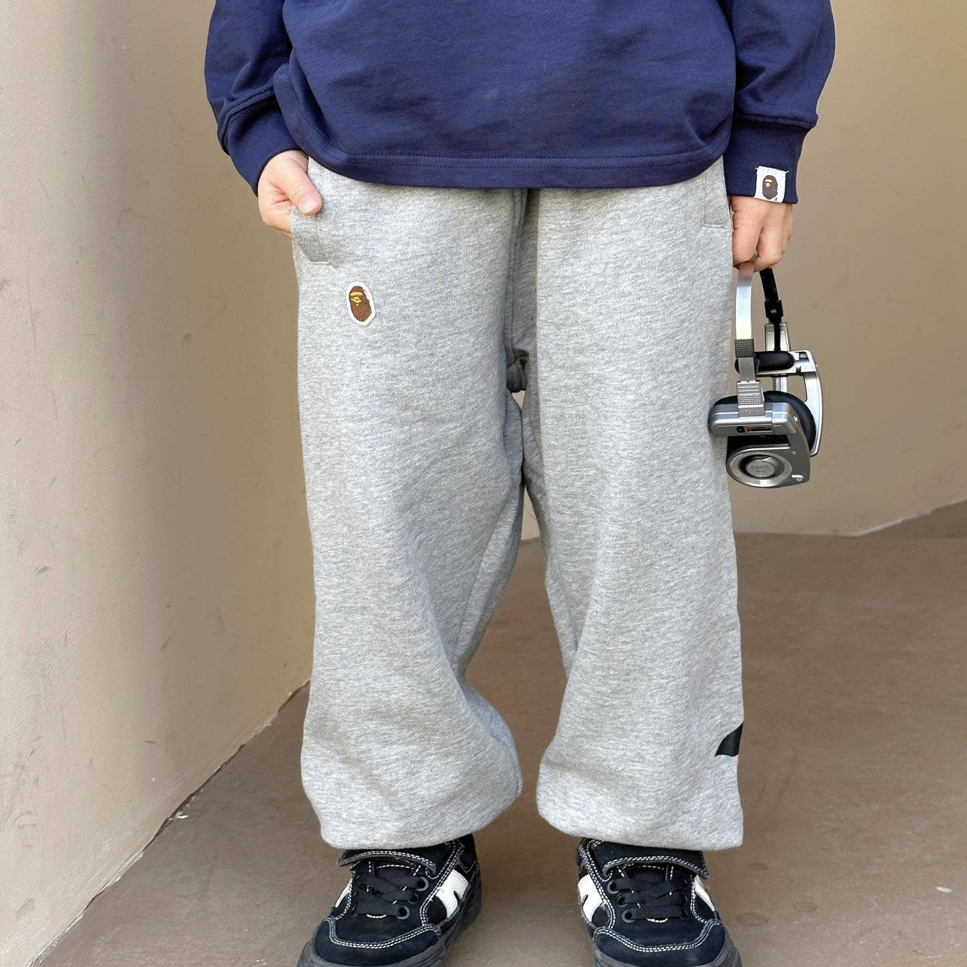 2025春秋新款儿童毛圈卫裤男女童运动裤长裤潮牌休闲裤男童裤子