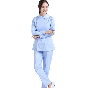护理部主任秋冬长袖护士服套装美容院口腔科工作厚实上衣白色包邮