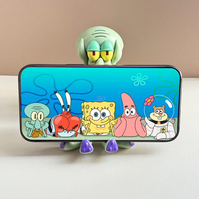 海绵宝宝章鱼哥手机支架桌面摆件
