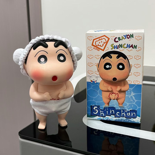 浴室洗澡蜡笔小新摆件可爱手办