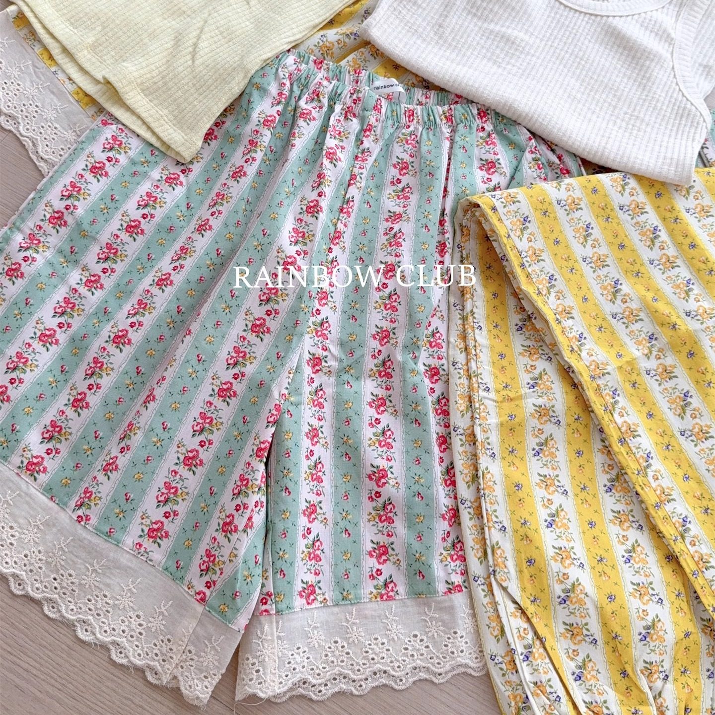 韩国小清新碎花梭织棉宽松甜美少女家居半长短裤睡裤家居服睡衣