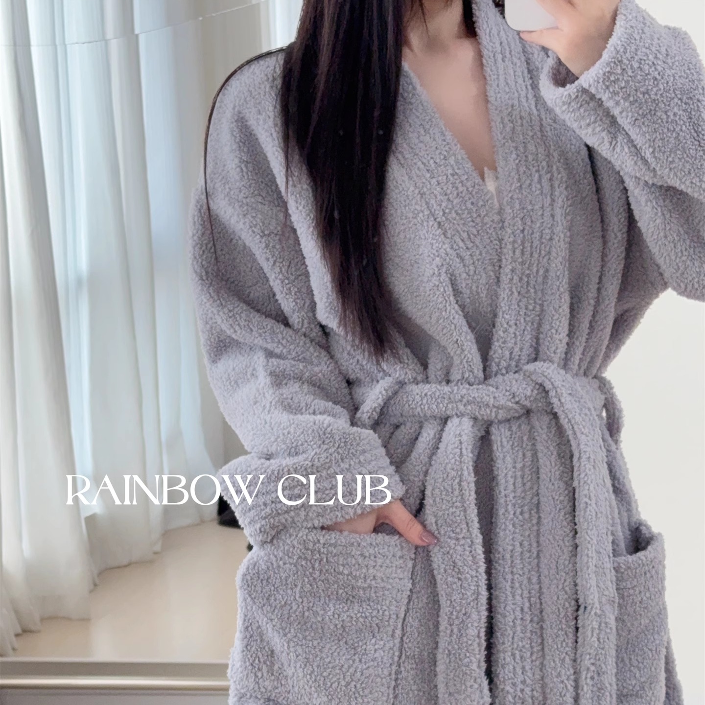 秋冬保暖珊瑚绒女士简约休闲睡袍